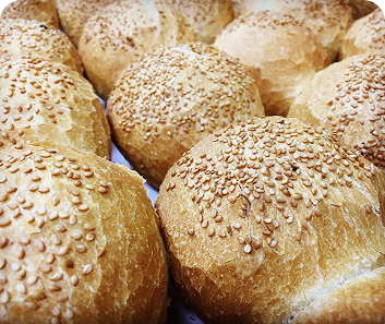 Pains boules ordinaire au sésames